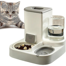 (gray (ceramic bowl)) 2 In 1 Automatic Pet Feeder, Automatic Cat Food And Water Bowl Set, Cat Feeder, Dog Feeder, Pet Feeder, Automatic Water And Food Dispenser For Pets Yo