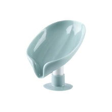 (Green) Drain Soap Holder Leaf Shape Soap Box Suction Cup