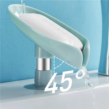 (Green) Drain Soap Holder Leaf Shape Soap Box Suction Cup