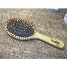 Grey Bamboo Oval Hair Brush by RustiK, Detangling, Anti Static, Eco Friendly, Sustainable, Handmade, Woodcrafted For Men and Women.