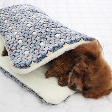 (Grey Bear, 49*32cm) Soft Plush Paw Print Pet Dog Puppy Cat Blanket Cat Bed Mat Comfy