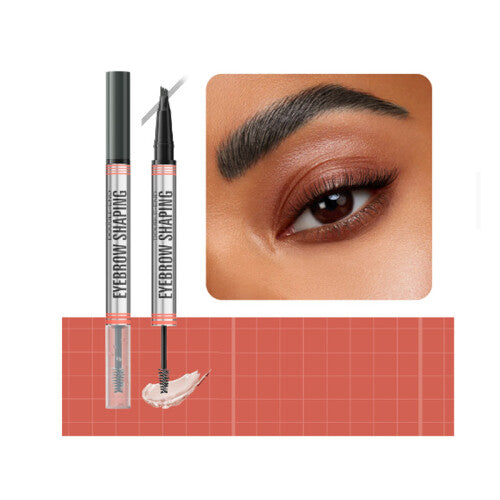 (Grey) Hellokiss Dualended Liquid Eyebrow Pencil 2in1 Brows Setting Gel Waterproof