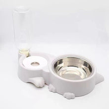 (GREY) Pet Food & Water Dispenser Dog Cat feeder bottle