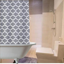 Grey Polyester Shower Curtain Print Bathroom Decoration Simple And Practical