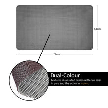 (Grey/Brown, 75x44cm) Nicoman Reversible Anti Slip Dual-Colour Shower Mats