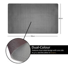 (Grey/Brown, 90x60cm) Nicoman Reversible Anti Slip Dual-Colour Shower Mats