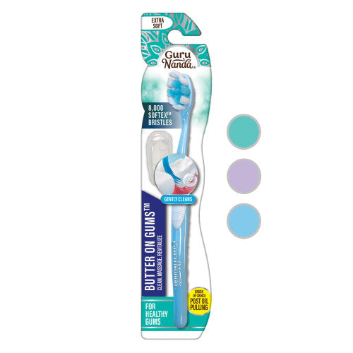 GuruNanda Butter on Gums Xtra Clean Toothbrush with Brush Cap  Soft Br