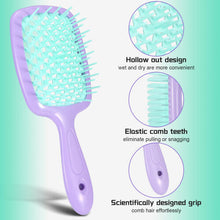 Hair Brush 2 Pack, Detangle Hiar Brush for Women Men, and Kids, Great on Wet/Dry Hair Smoothing Massaging Detangling (Light green purple + Rose blue)