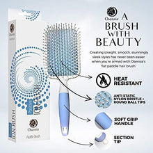 Hair Brush for Thick Hair with Ionic Minerals - Paddle Brush for Men and Women, for Blow Drying, Straightening - Gentle Bristles, Easy Comfort Grip Fl