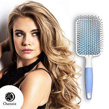 Hair Brush for Thick Hair with Ionic Minerals - Paddle Brush for Men and Women, for Blow Drying, Straightening - Gentle Bristles, Easy Comfort Grip Fl