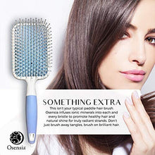 Hair Brush for Thick Hair with Ionic Minerals - Paddle Brush for Men and Women, for Blow Drying, Straightening - Gentle Bristles, Easy Comfort Grip Fl