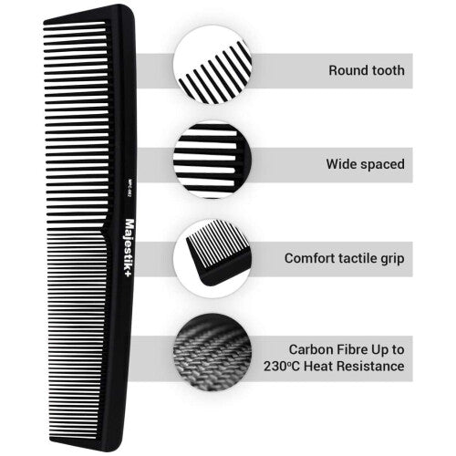 Hair Comb- a Professional Hairdressing Carbon Fibre Comb, Master Barber and Salon Comb, Anti Static, Heat Resistant, Strong & Durable, Medium and Fine