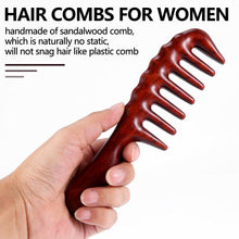 Hair Comb for Detangling - Wide Tooth Wood Comb for Curly Hair - No Static Natural Wooden Sandalwood Comb