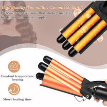 Hair Curler, 22mm 3 Barrel Hair Waver Curling Wand