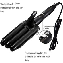 Hair Curler, 22mm 3 Barrel Hair Waver Curling Wand