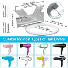 Hair Dryer Holder Stainless Steel Hair Dryer Holder Wall Mounted Hair Dryer Holders for Bedrooms, Toilets