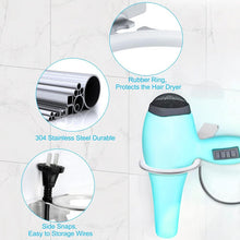 Hair Dryer Holder Stainless Steel Hair Dryer Holder Wall Mounted Hair Dryer Holders for Bedrooms, Toilets