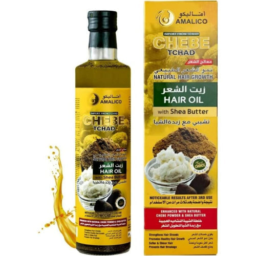 Hair Growth Chebe Oil & Shea Butter - Powerful Combination for Hair Strengthening and Growth - 500ml