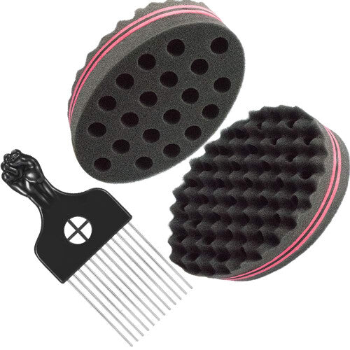 Hair Sponge Brush Big Holes Magic Twist Barber Dreads Locking Afro Cur