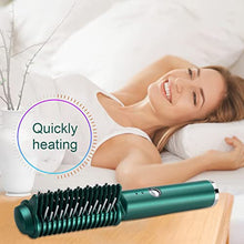 Hair Straightener, Cordless Hair Straightening Curling Brush, Evenly Quickly Heating, USB Rechargeable Hair Styling Tool, Electric Hot Comb