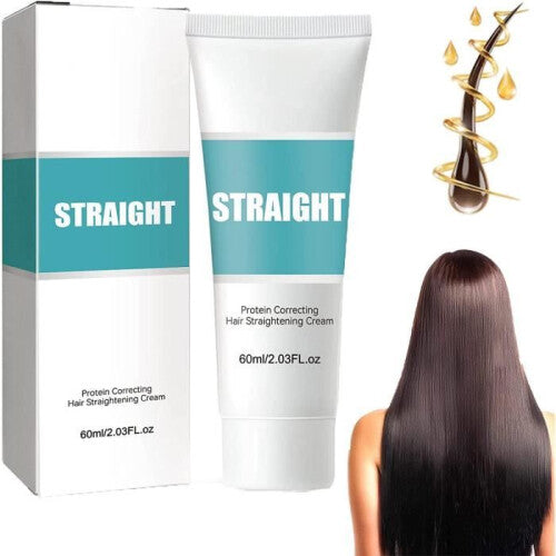 Hair Straightening Cream - 2023 New Protein Correcting Hair Straightening Cream, 3-second Silk &amp; Gloss Hair Straightening Cream