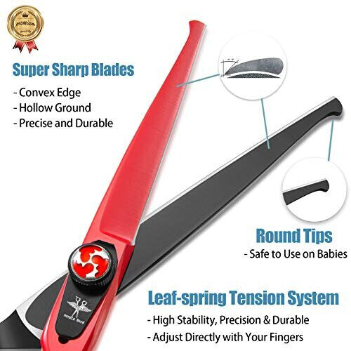 Hairdressing Scissors Kids Safety Round Tips Hair Scissors Children Haircut Scissors 6 Inch Hair Trimming Scissors Professional Salon Barber Scissors