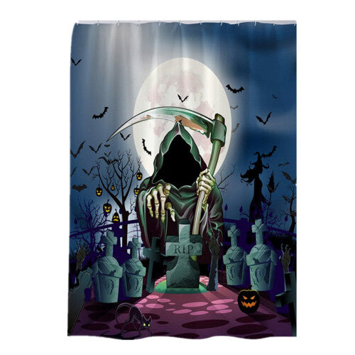 Halloween Series Waterproof Printing Shower Curtain for Bathroom Decoration Halloween - grave_150*180cm