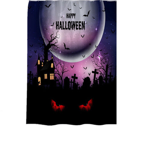 Halloween Series Waterproof Printing Shower Curtain for Bathroom Decoration Halloween - night_180*180cm