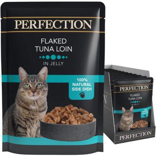 HiLife Perfection - Wet Cat Food - Flaked Tuna Loin in Jelly - Natural Ingredients Grain Free, 18 Pouches x 70g