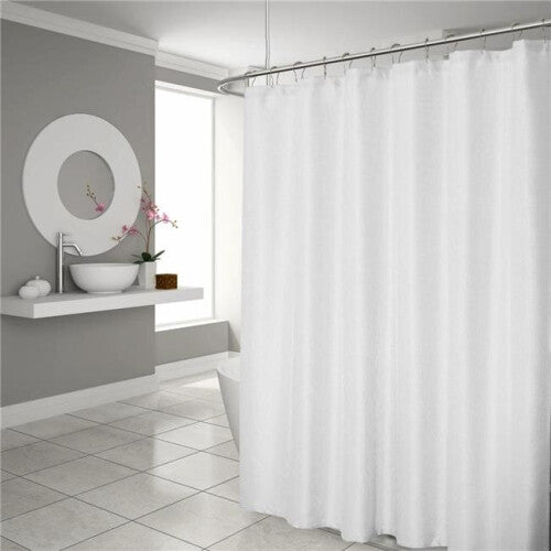 HomeRoots 399718 72 x 70 x 1 in. Luxurious White Waffle Weave Shower Curtain