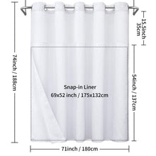 Hookless Shower Curtain with Snap on Liner White Waffle Fabric Shower Curtain for Bathroom Hotel Luxury Double Layer Weighted Cloth Washable