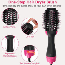 Hot air brush styler and hair dryer, negative ion blowing brush for straightening and curling women