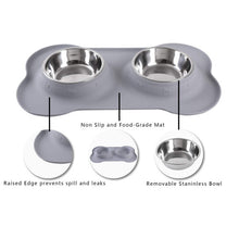 Hubulk Pet Dog Bowls 2 Stainless Steel Dog Bowl with No Spill Non-Skid