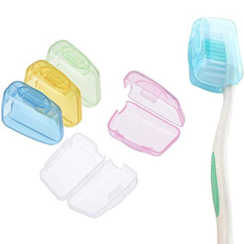 HUPOO Travel Portable Toothbrush Head Covers Toothbrush Protective Case Toothbrush Head Protector Cap Case Camping Brush Cleaner Protect. 5 PCS