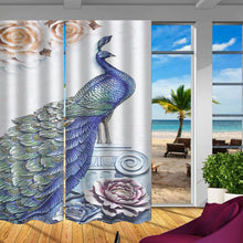 (I) 2 Panels/set Anti-UV Blackout Window Curtains 3D Effect Print Thermal Drapes