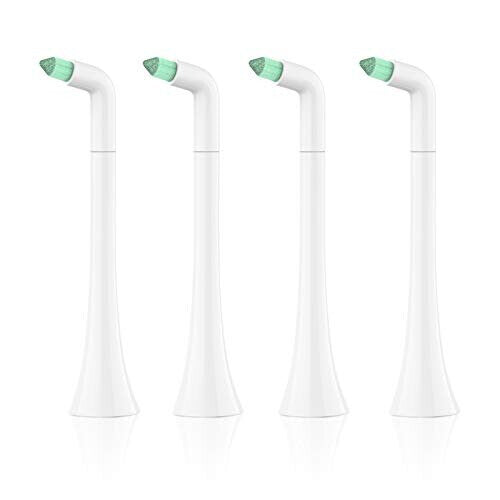 Interdental Replacement Toothbrush Heads for Philips Sonicare Click-on Brush Head System, for Cleaning Braces/Between Teeth/Back Teeth (4-Pack, White)