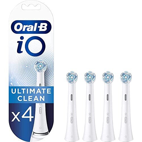 iO Ultimate Clean Electric Toothbrush Head, Twisted & Angled Bristles for Deeper Plaque Removal, Pack of 4 Toothbrush Heads, White