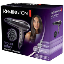 Ion Hair Dryer Pro-Air Turbo D5220, 2400 Watts, Ceramic Tourmaline Ring, Styling Nozzle, Diffuser, Black