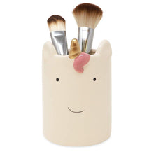 Isaac Jacobs White Ceramic Unicorn  Makeup Brush Holder  Multi-Purpose