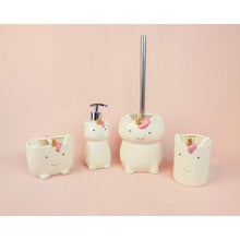 Isaac Jacobs White Ceramic Unicorn  Makeup Brush Holder  Multi-Purpose