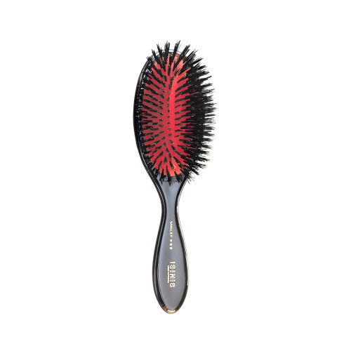 Isinis Model 33 38 30 83 Large Root Boar Bristles Black Handle Premium Boar Bristle Hair Brush - Pneumatic hairbrush, 11 Rows, L 8.8in