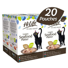 it's only natural - Wet Cat Food - Luxury Seafood Platter in Jelly Tuna Loin Salmon Shrimps - 100% Natural Grain Free, 20 Pouches x 50g