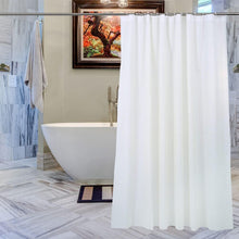 (Ivory) PEVA Shower Curtain With 12 Curtain Hook Mould & Mildew Water Resistant Washable Premium Liner Bathroom Curtain Long Shower Curtain, 180cm x 180cm