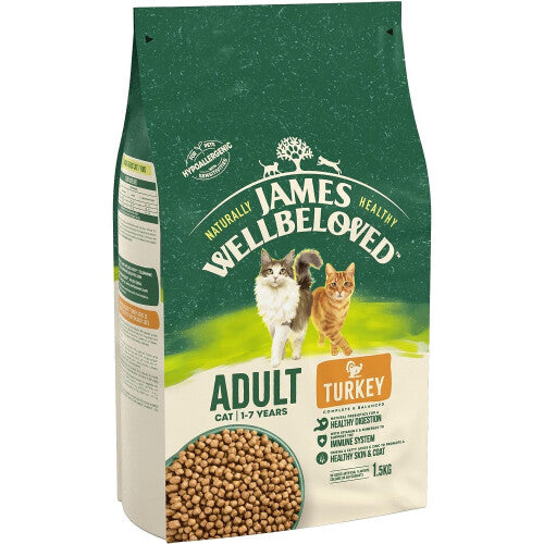 James Wellbeloved Adult Turkey 1.5 kg Bag, Hypoallergenic Dry Cat Food