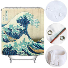 Japanese Painting Great Wave Off Kanagawa Waterproof Shower Curtain With Hooks