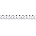 Jewelco London Mens Rhodium Plated Sterling Silver Bevelled Ultra Flat Curb Chain Bracelet 7mm 8.5 inch - GVCH36-8.5