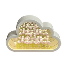 JJBRDZ Cloud Tulip Mirror Night Light, LED Table Lights,Purple