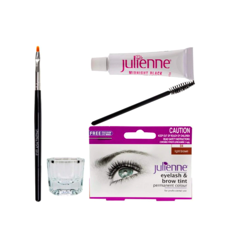 Julienne Eyelash Eyebrow Tinting Kit Dye Light Brown 04 Brush Tint