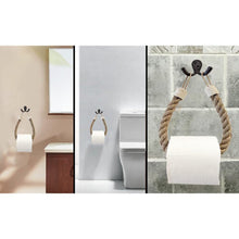 Jute Rope Toilet Paper Holder Bathroom Décor Knot Design White Knots Wall mount