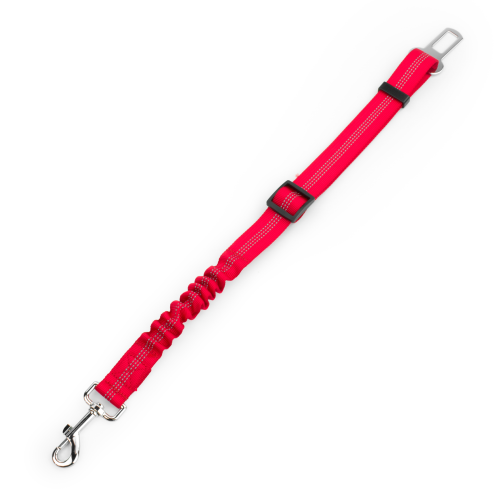 KCT 2 Pack Dog Seat Belt Clip Lead - Red